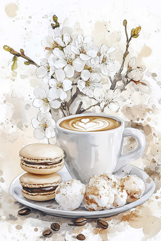 Cup of coffee and cookies