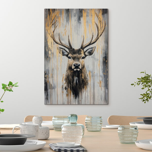 Schilderij van een hert Schilderij van een hert