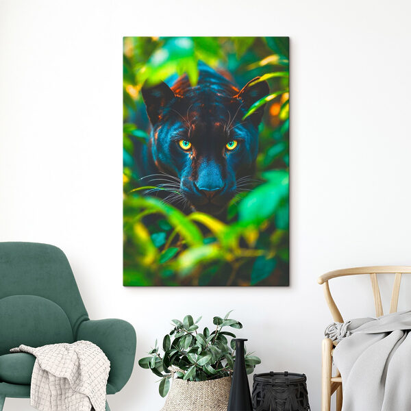 Zwarte panter met groene ogen Zwarte panter met groene ogen