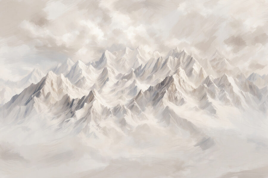 Bergketen met wolken