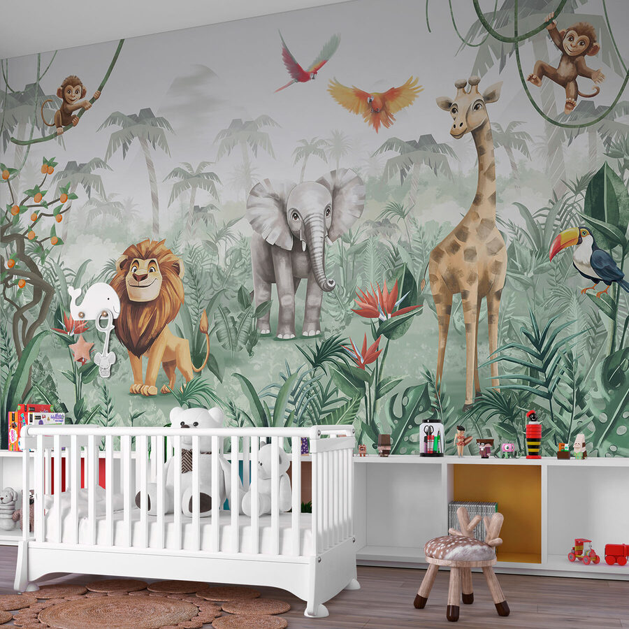 Groep dieren in een jungle