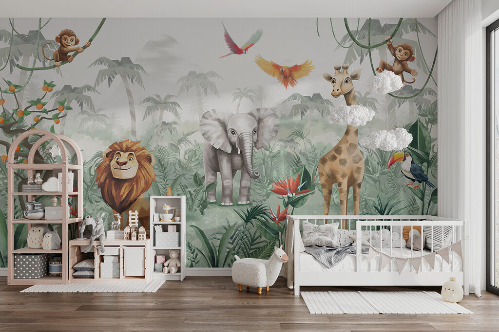 Group of animals in a jungle Group of animals in a jungle