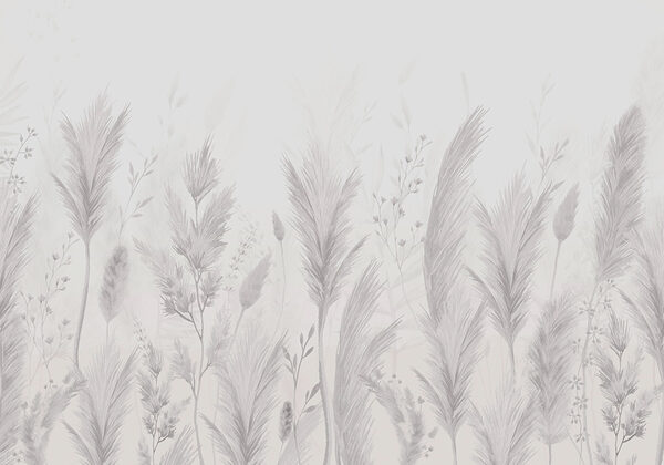 Witte achtergrond met gras en bloemen Witte achtergrond met gras en bloemen