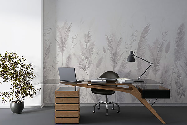 Witte achtergrond met gras en bloemen Witte achtergrond met gras en bloemen