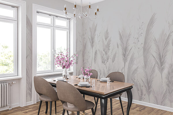 Witte achtergrond met gras en bloemen Witte achtergrond met gras en bloemen