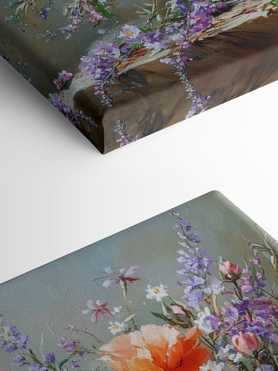Schilderij van bloemen in een vaas