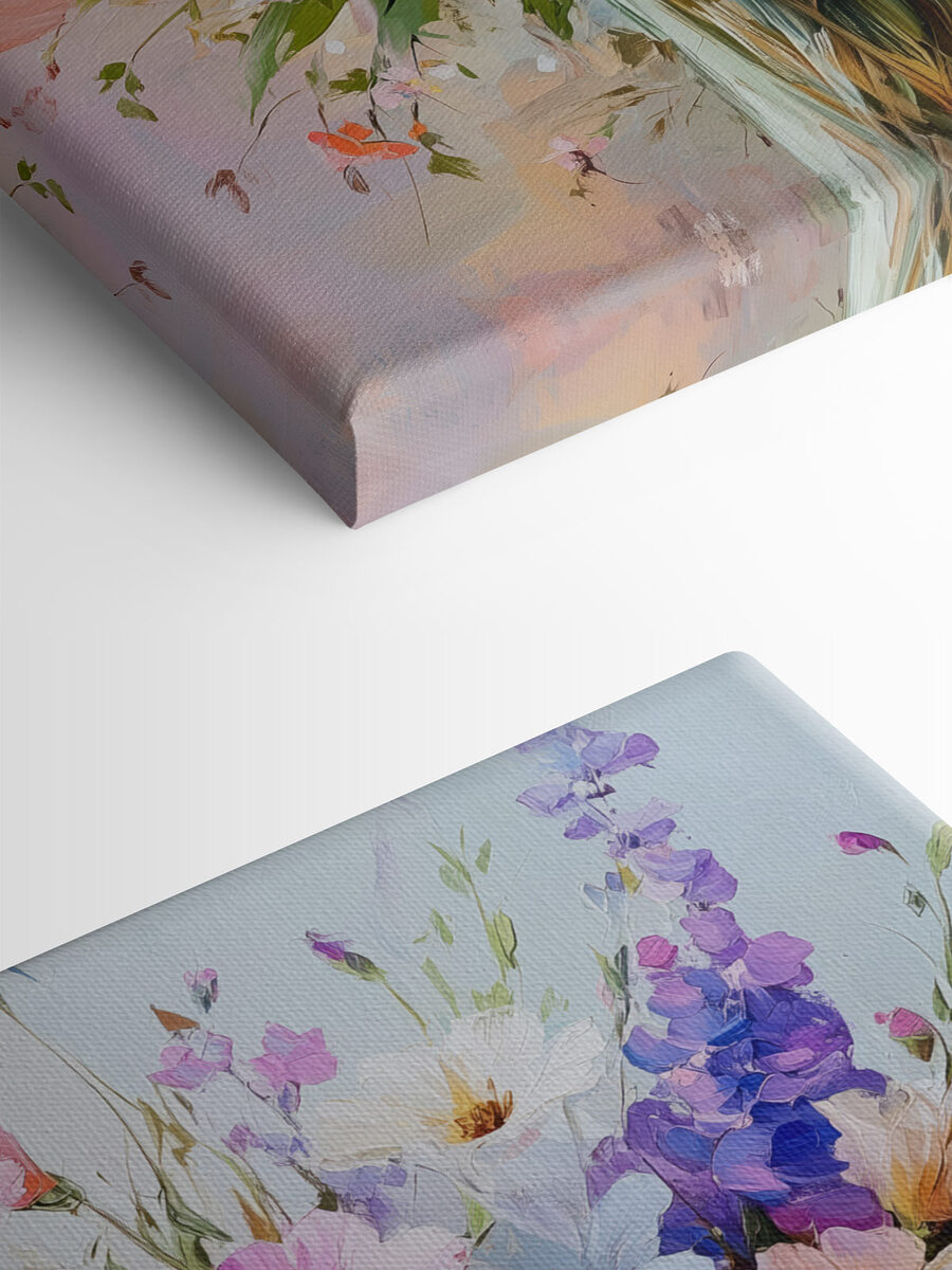 Schilderij van bloemen in een vaas