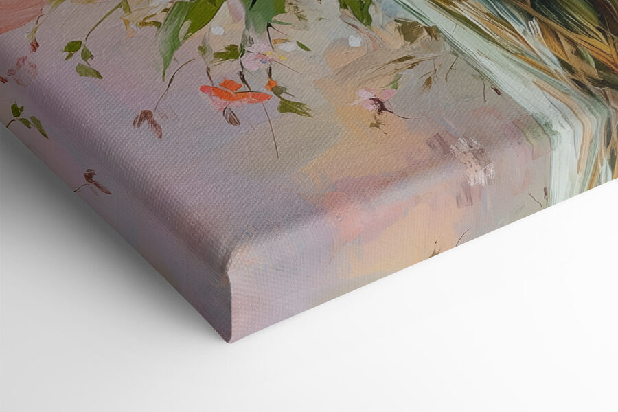 Schilderij van bloemen in een vaas
