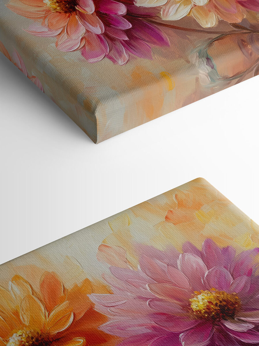 Schilderij van bloemen op een doek