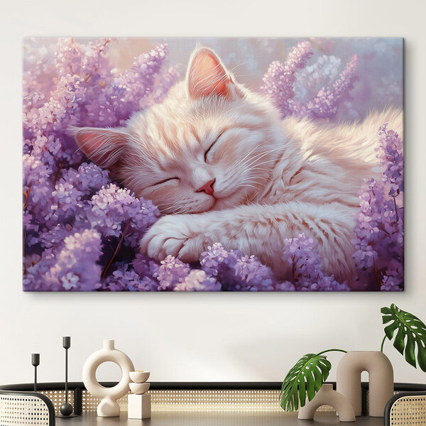 Slapende kat in een bloembed Slapende kat in een bloembed