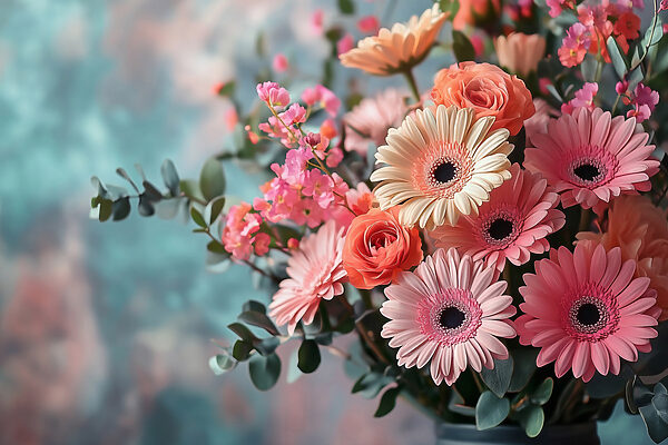 Boeket bloemen in een vaas Boeket bloemen in een vaas