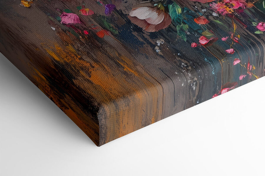 Schilderij van bloemen in een vaas