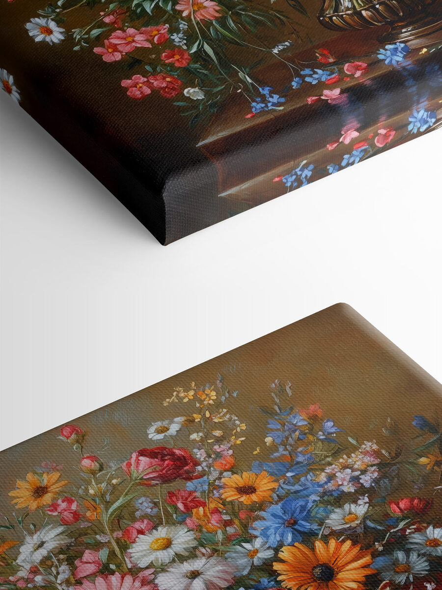 Schilderij van een boeket bloemen