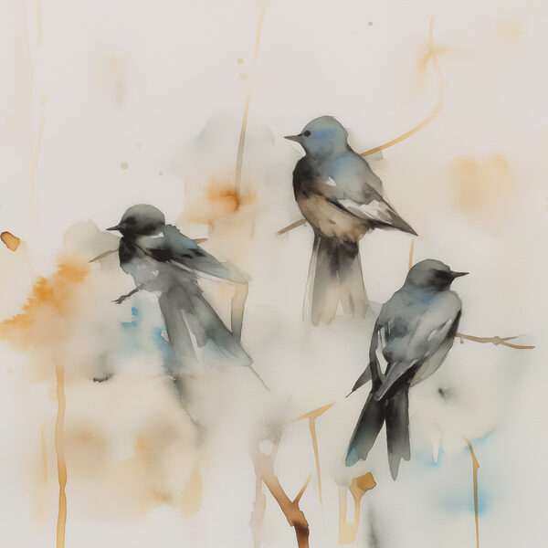 Groep vogels op een tak Groep vogels op een tak