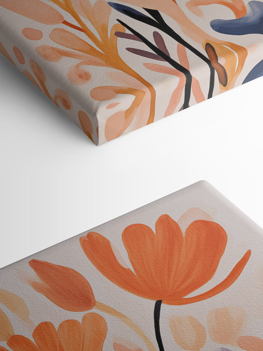 Schilderij van bloemen en bladeren