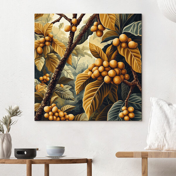 Schilderij van een boom met vruchten Schilderij van een boom met vruchten