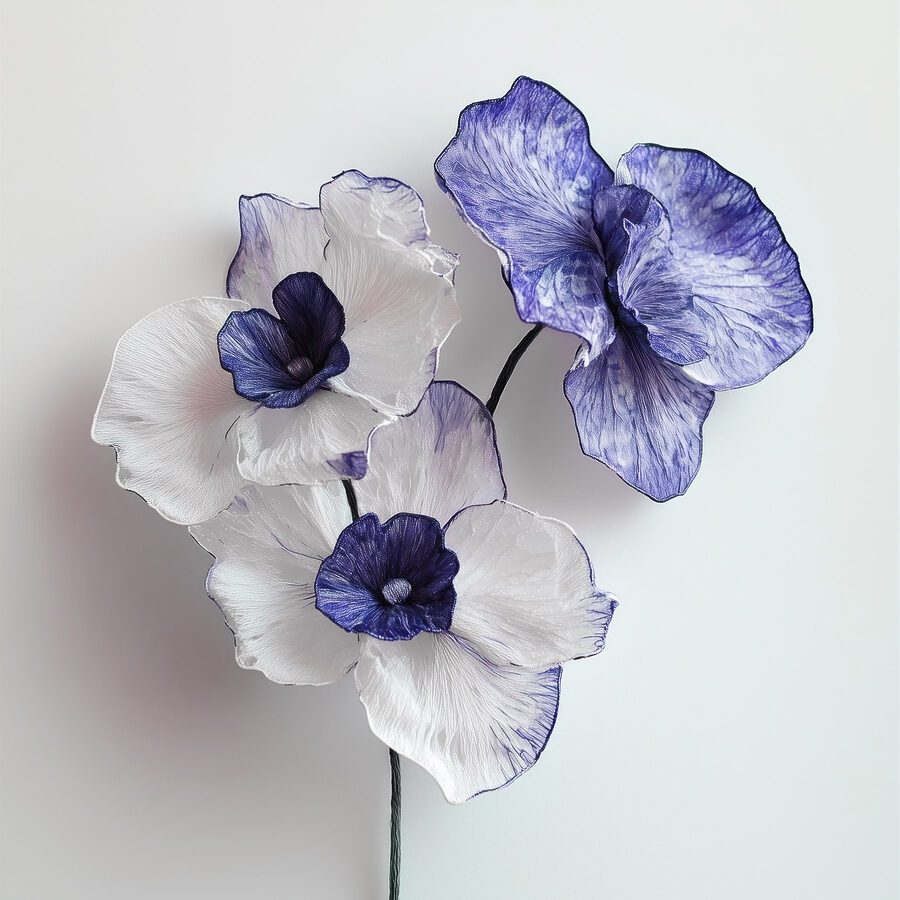 Delicate bloemen in zachte tinten.