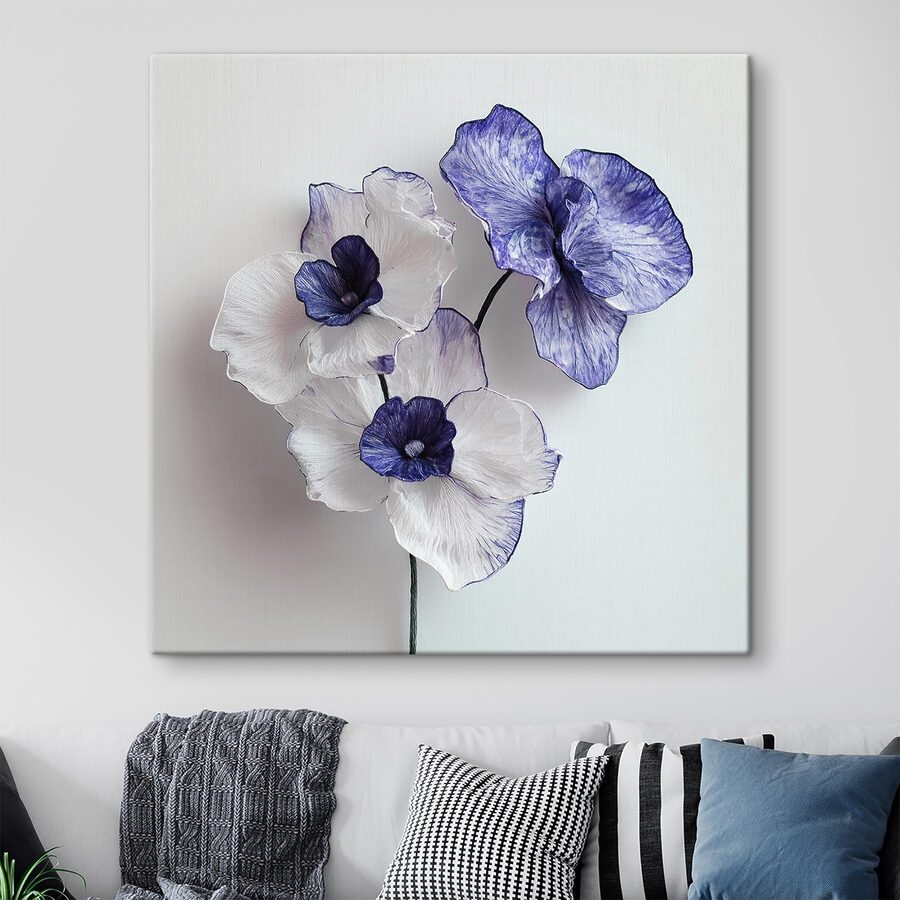 Delicate bloemen in zachte tinten.