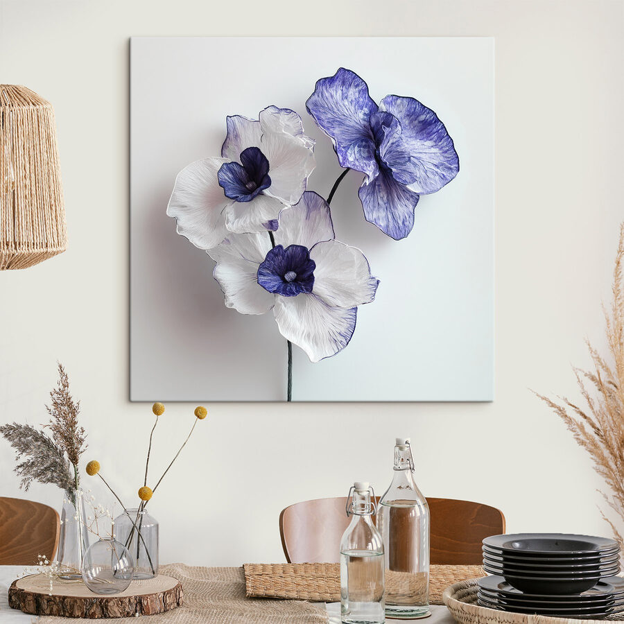 Delicate bloemen in zachte tinten.