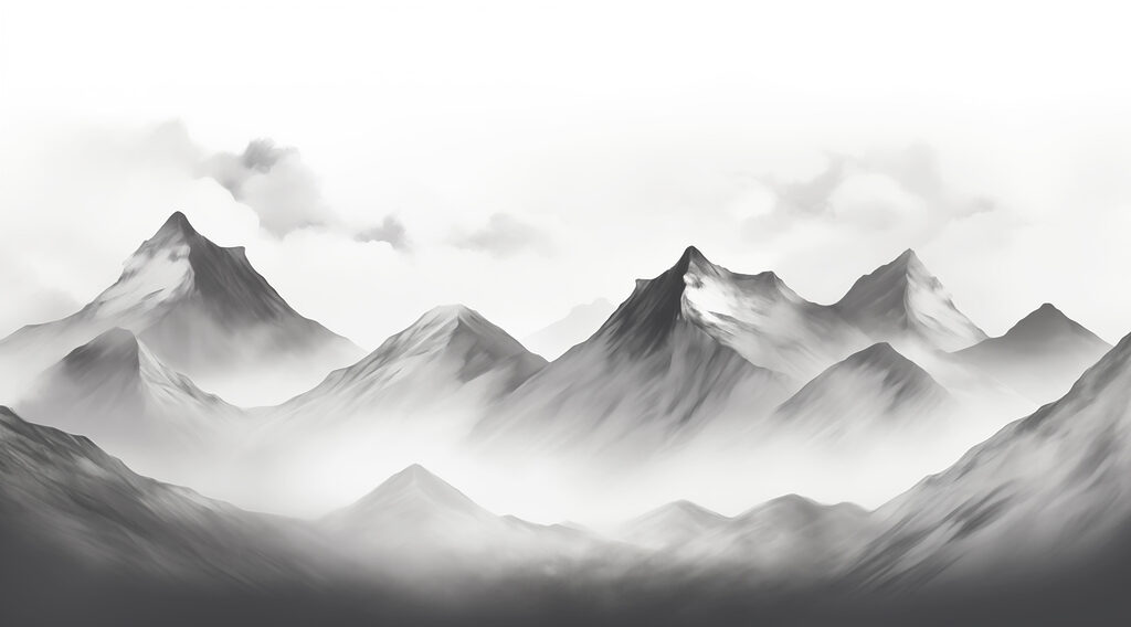 Bergketen met mist Bergketen met mist