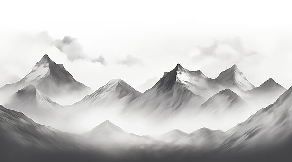 Bergketen met mist Bergketen met mist