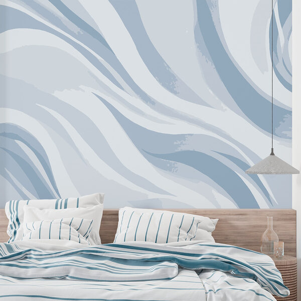 Wit en blauw golvend patroon Wit en blauw golvend patroon