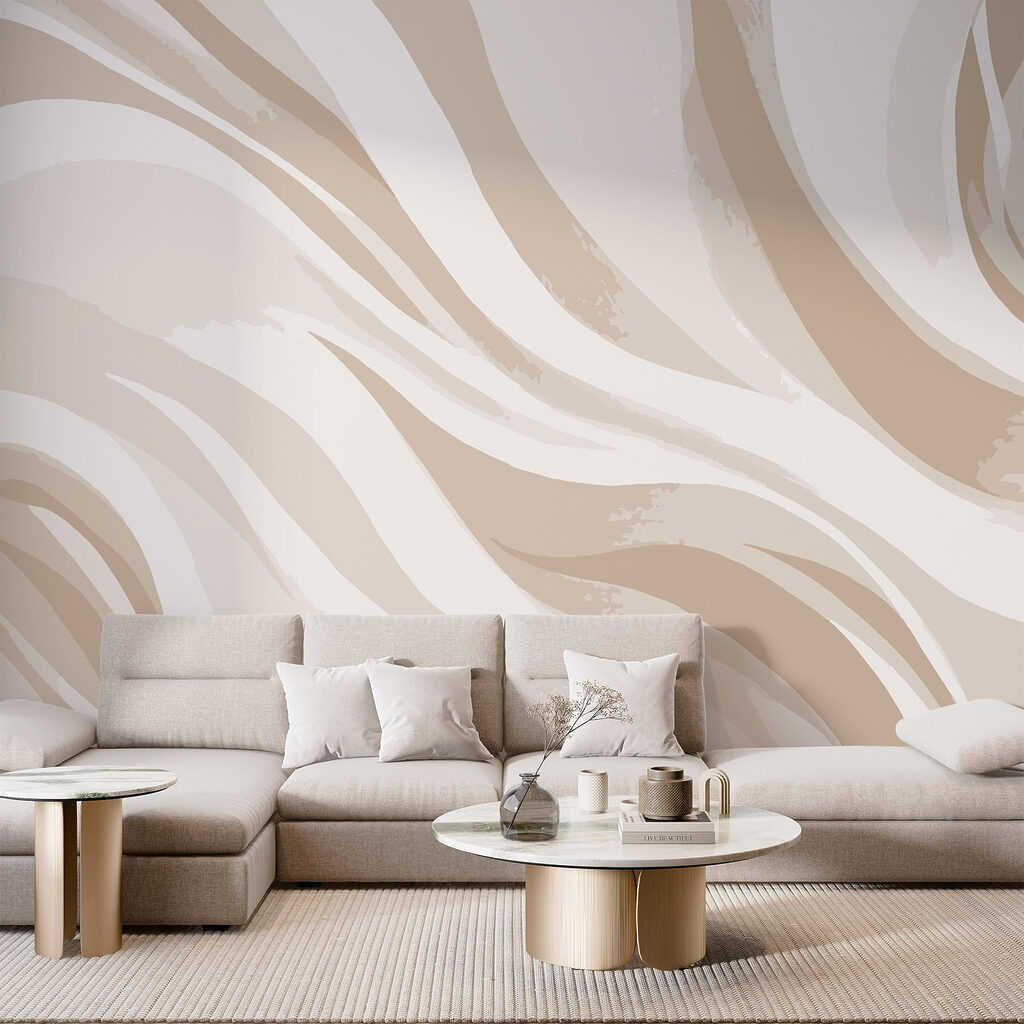 White and brown wavy lines