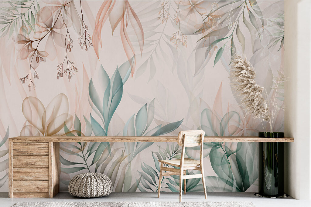 Delicate leaves in soft hues