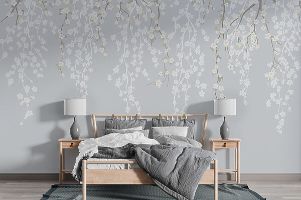 Witte bloemen op een boomtak Witte bloemen op een boomtak
