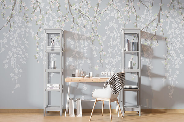 Witte bloemen op een boomtak Witte bloemen op een boomtak
