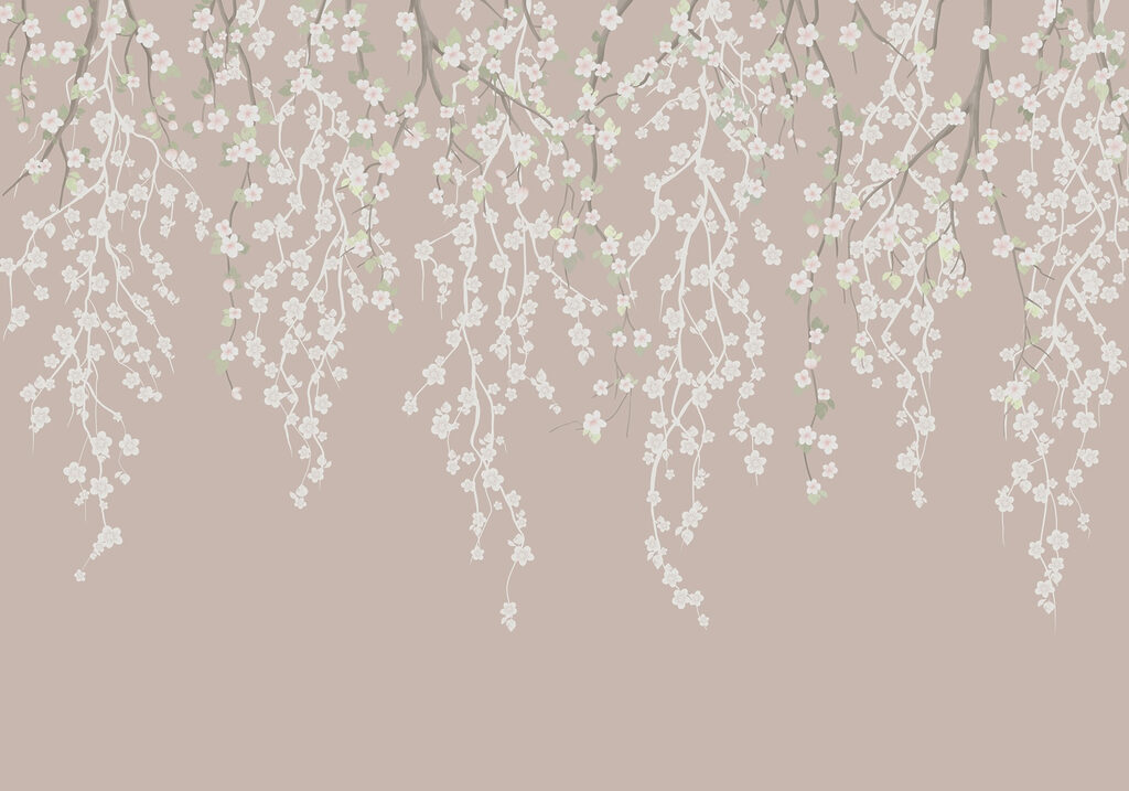 Wall murals White flowers on a tree branch Wall murals White flowers on a tree branch