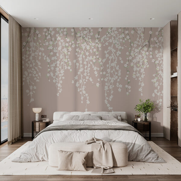 Wall murals White flowers on a tree branch Wall murals White flowers on a tree branch