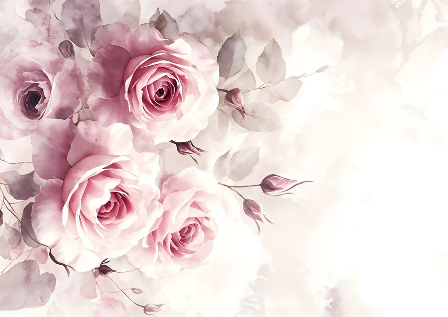 Groep roze rozen