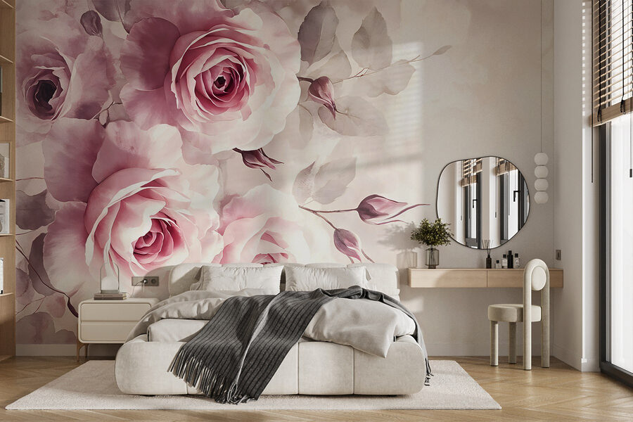 Groep roze rozen