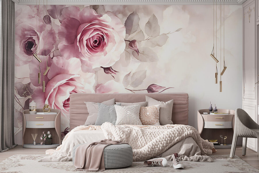 Groep roze rozen