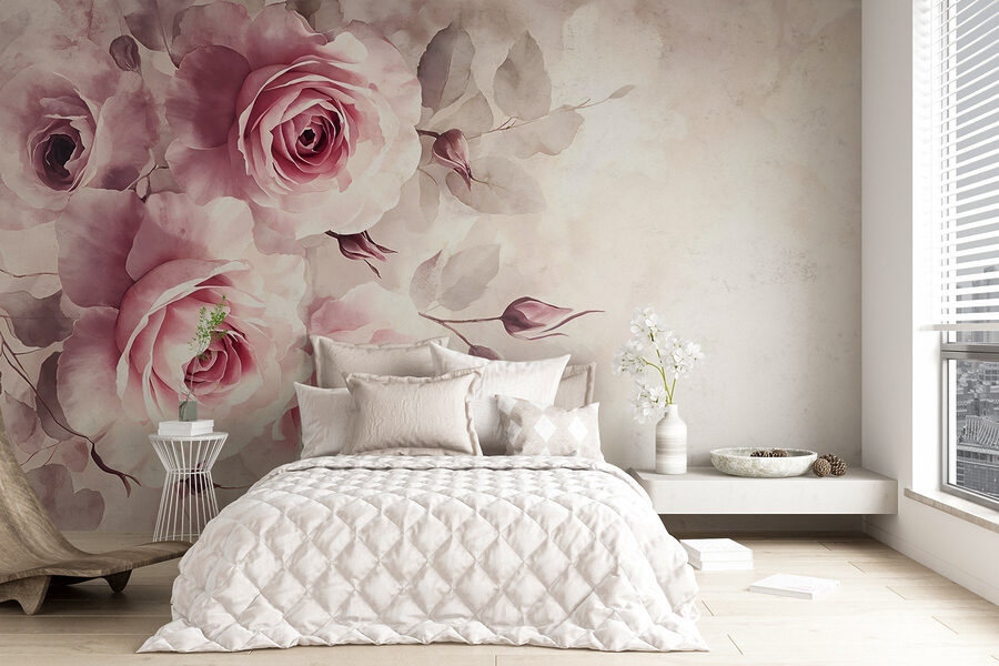Groep roze rozen