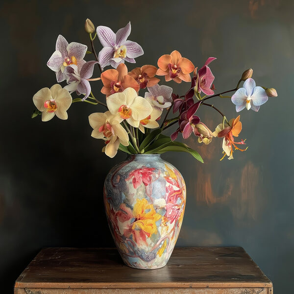 Vaas met kleurrijke bloemen Vaas met kleurrijke bloemen