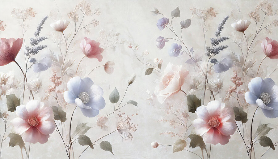 Delicate bloemen in zachte pasteltinten