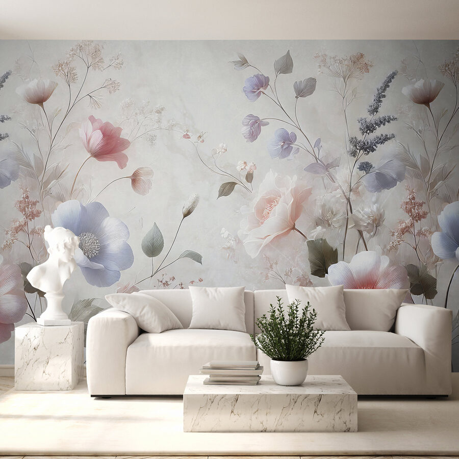 Delicate bloemen in zachte pasteltinten