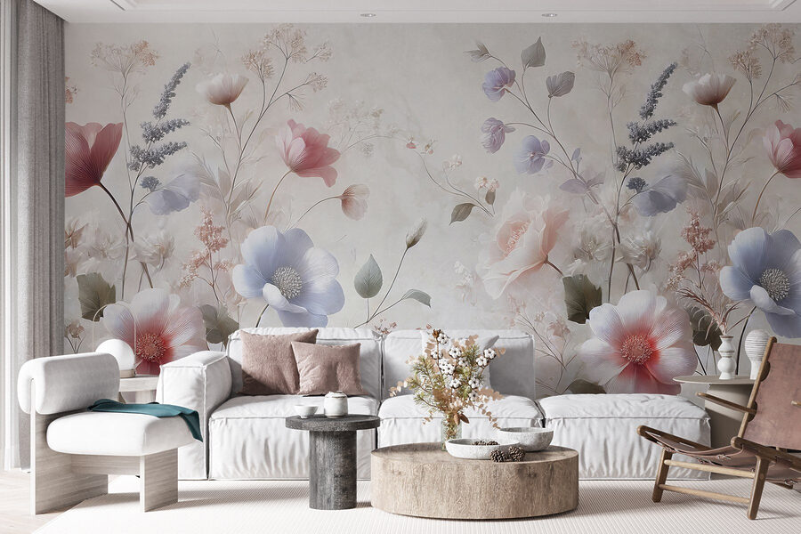 Delicate bloemen in zachte pasteltinten