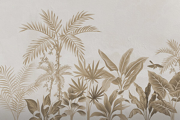 Behang met planten en bladeren Behang met planten en bladeren