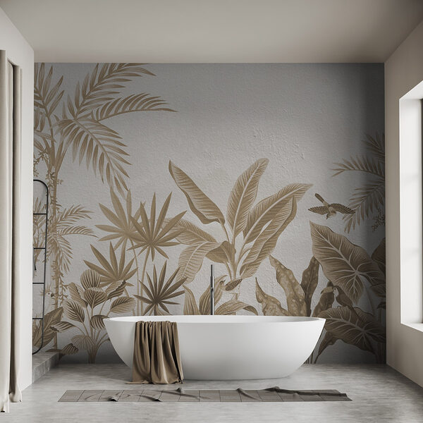 Behang met planten en bladeren Behang met planten en bladeren