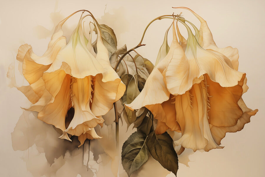 Delicate bloemen in warme tinten