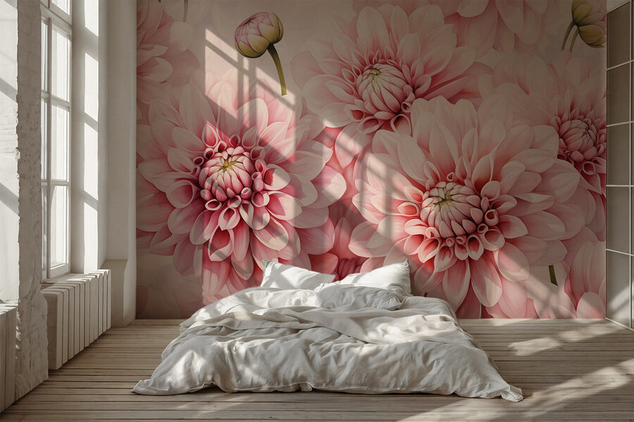 Groep roze bloemen