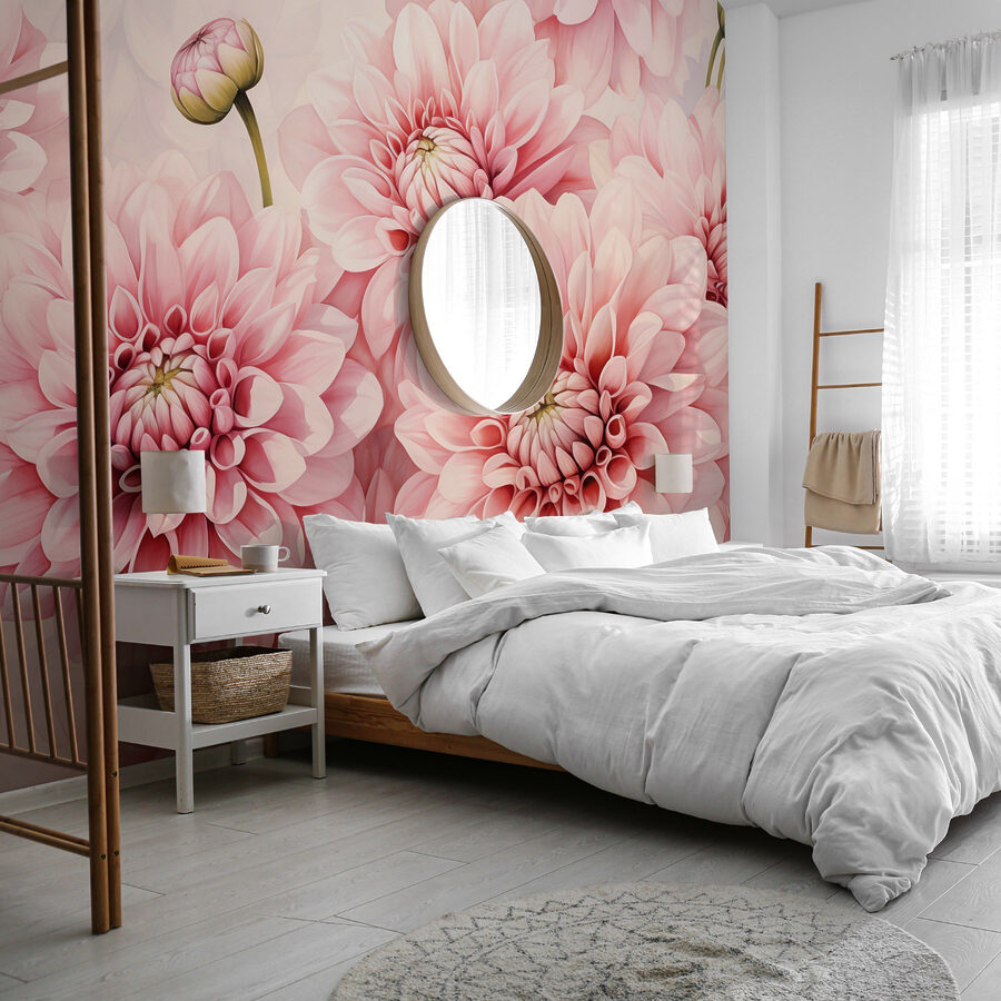 Groep roze bloemen