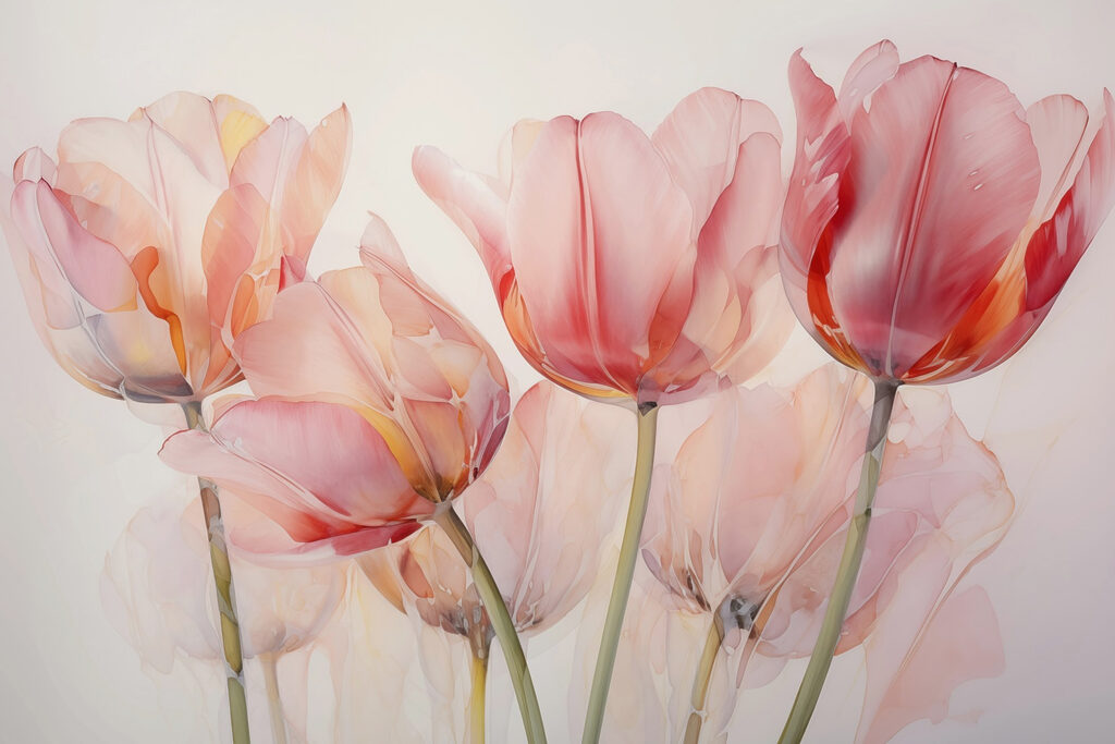 Group of pink tulips
