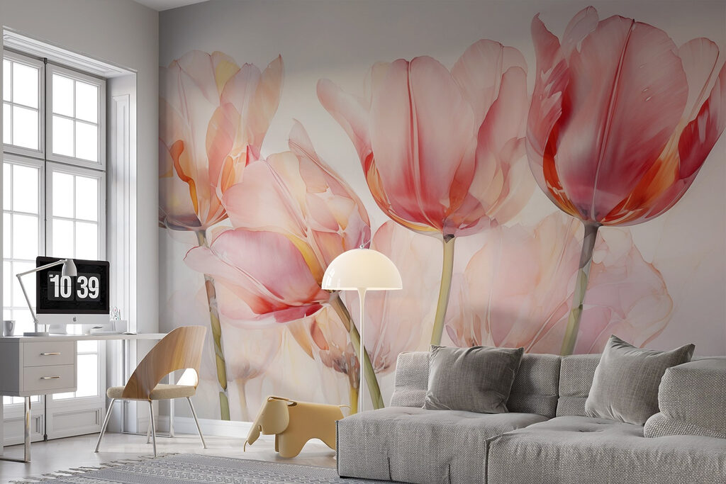 Group of pink tulips