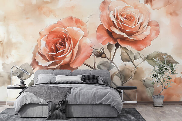 Schilderij van twee rozen Schilderij van twee rozen
