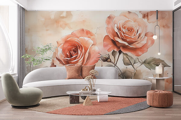 Schilderij van twee rozen Schilderij van twee rozen