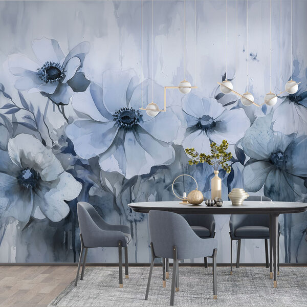 Schilderij van bloemen op een witte achtergrond Schilderij van bloemen op een witte achtergrond
